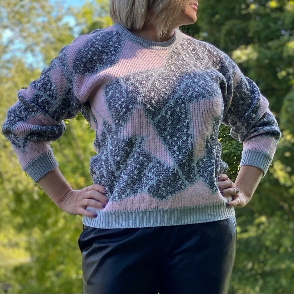 Vintage Pink and Grey Sweater